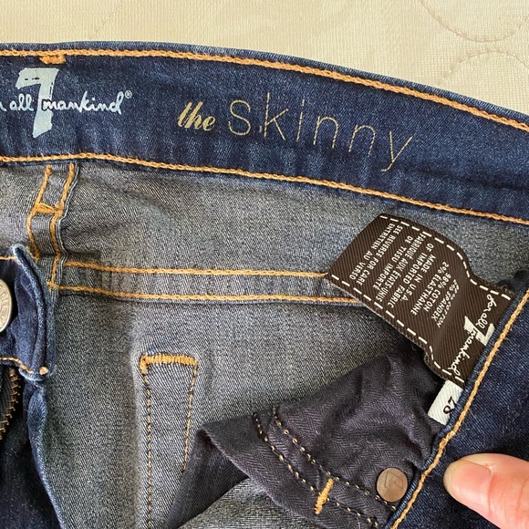 7 For All Mankind Denim - 7 For All Mankind dark wash "The Skinny" fit jeans